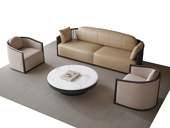 Modern Sales Office Sofa Coffee Table Leisure Chair Single Sofa 3d model