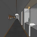Cultural Center Modern Interior Design With Long Hallway Glass Display Cases And Ancient Artifacts