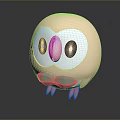 Cute Round Peach Owl Cartoon Character With Green Chest And Orange Claws
