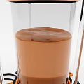 Space Capsule Featuring Transparent Cylindrical Structure With Brown Liquid And Black Orange Base Components 3d model