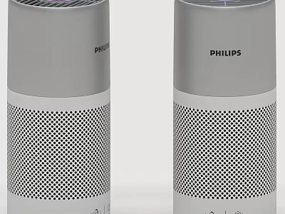 Philips Cylindrical Air Purifier With Gray Mesh Design For Home Use 3d model