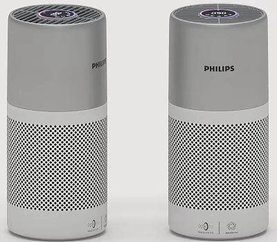 Philips Cylindrical Air Purifier With Gray Mesh Design For Home Use 3d model