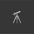 Blue Telescope Mounted On Silver Tripod With Gray Background And Geometric Pattern Platform 3d model