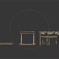 Traditional Grass Hut Building Models With Thatched Roofs And Wooden Frames