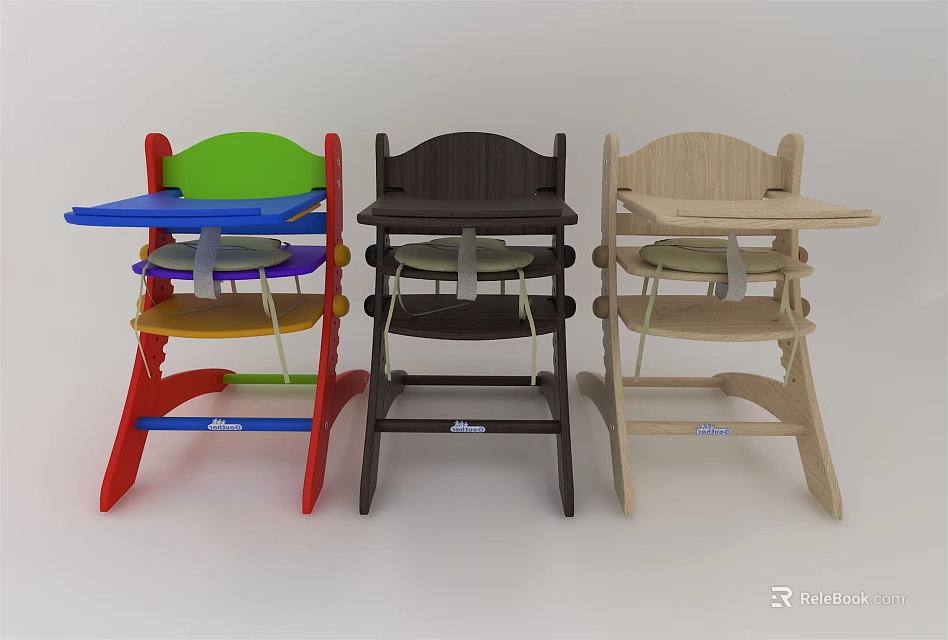 Three Different Colored Foldable Leisure Chairs With Multi Layer Structure Design 3d model 