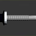 Metal Screw With Blue Head White Washer Threaded Design And Conical Tip