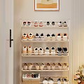 Multilayer Light Colored Shoe Rack Organizing Sneakers and Casual Shoes at Home Entrance