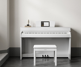 YAMAHA WHITE PIANO 3d model