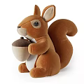 Cute Stuffed Animal Toys Deer Rabbit Panda Squirrel Holding Carrot Leaf and Acorn