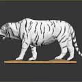 White Tiger Decorative Model Display On Wooden Base For Home Decor Purpose 3d model