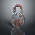 Rusty Metal Door Handle With Vintage Design And Durable Construction Features 3d model
