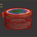 Retro Design Air Conditioner Fan With Round Metal Grille And Gold Stand Base