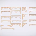 New Chinese Style Hanging and Hanging Angle Flower Beam Bracket Carved Flower Combination Ancient Building Corridor Hanging and Hanging Ancient Building Lace Flower Carving Corridor Eave Pendant Flower Carving 3d model