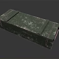Worn Green Wooden Box With Metal Straps And Number 25 8 For Daily Use