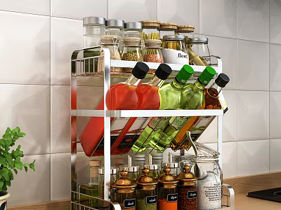Stainless Steel Bathroom Cabinet Rack With Multi Layer Storage For Bathroom Accessories 3d model