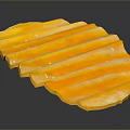 Golden Yellow Ridged Potato Chip With Visible Salt Crystals On Surface Against Dark Background