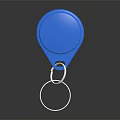 Shiny Blue Circular Jewelry Keychain Accessory With Metal Ring For Daily Use