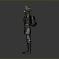 Game Movie Character In Green Military Uniform With Helmet Equipment Belt Backpack And Black Boots