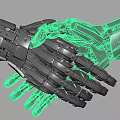 Mechanical Handshake Metal Sculpture With Intricate Structural Details And Artistic Design