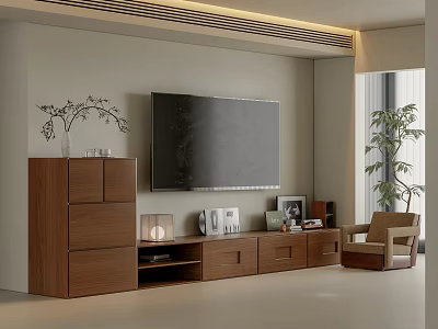 Antique TV combination cabinet 3d model
