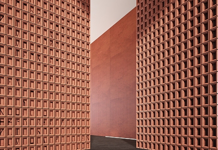 Red brick wall brick wall 3d model