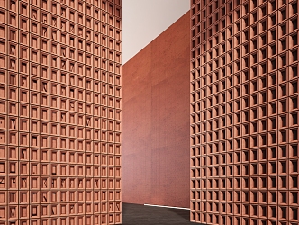 Red brick wall brick wall 3d model