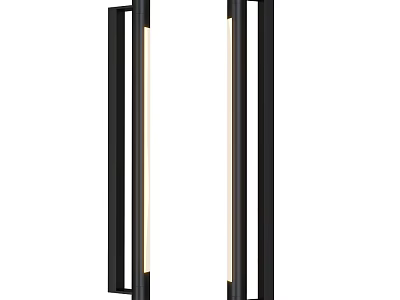 Modern Black Vertical Wall Lights With Sleek Design And Luminous Strips 3d model