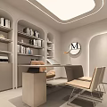 Modern Minimalist Beauty Salon Interior With Treatment Bed White Towels Mirror And Green Plant