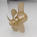 Ship Propeller Marine Component With Golden Brass Finish And Precision Engineering Design 3d model