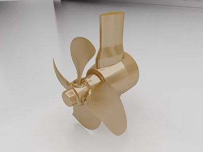 Ship Propeller Marine Component With Golden Brass Finish And Precision Engineering Design 3d model