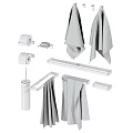 Essential Bathroom Laundry Supplies With Stainless Steel Towel Racks Toilet Paper Holders And Soft Towels