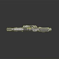 Futuristic Sci Fi Weapon 3D Render With Metallic Mechanical Structure And Sight