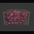 Fresh Juicy Cherries in Transparent Plastic Container with Yellow And Blue Label