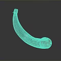 Unique Handcrafted Decorative Horn with Colorful Patterns and Orange Interior