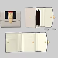Stylish Leather Wallet Design With Gold Accents And Organized Interior Card Slots And Compartments 3d model