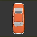Orange Classic Sedan 3D Render With Smooth Body And Reflection Effects 3d model