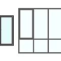 Modern sliding window glass window 3d model