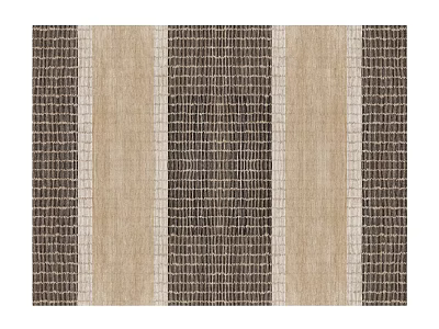 Stylish Square Rug With Dark Brown Beige Stripes And Woven Texture 3d model