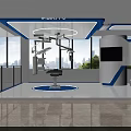 Modern Integrated Treatment Center Interior With Surgical Lamps Operation Table And Medical Equipment