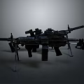 Heavy Duty Military Tactical Machine Gun With Scope And Mounted Stand
