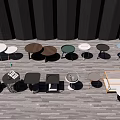 Various Modern Coffee Tables In Different Shapes Colors And Designs On Wooden Floor