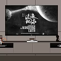 Modern TV Stand In Living Room With TV On Top And Decorative Figurines