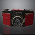 Vintage Kodak Camera With Red And Black Body Classic Lens And Control Knobs 3d model