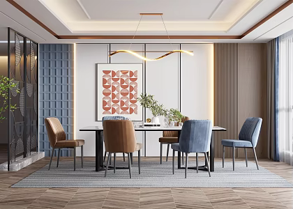 Light Luxury Restaurant 3d model