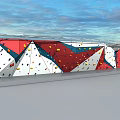 Colorful Climbing Wall Sports Equipment With Geometric Design And Rock Holds