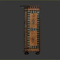 Traditional Painted Wooden Cabinet With Double Doors And Intricate Decorative Figural Motifs