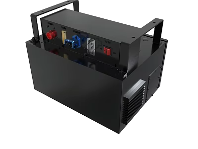 Black Portable Power Station With Multiple Ports And Durable Handle Design 3d model