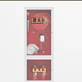 Wall Mounted Fire Fighting Equipment Including Fire Hydrant And Fire Extinguisher 3d model