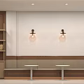 Elegant Dessert Shop Interior With Wooden Counter Display Cases Coffee Machine And Fresh Desserts