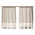 Beige Linen Curtains With Sheer Layer Design For Modern Home Windows